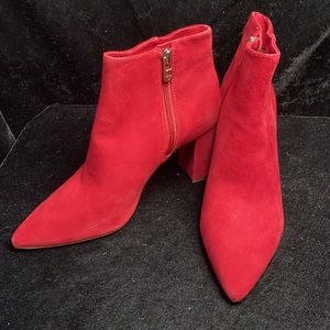 Antonio Melani Red Suede Heel Booties